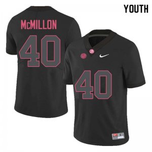 NCAA Youth Alabama Crimson Tide #40 Joshua McMillon Stitched College Nike Authentic Black Football Jersey NW17D04BM